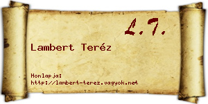 Lambert Teréz névjegykártya